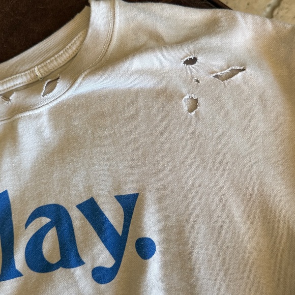 Sub_Urban Riot Play. Distressed Cream Sweater - Picture 2 of 9